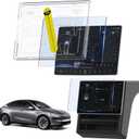 3-in-1 (15.4") for Tesla Accessories for Model Y Juniper / 3 Highland Screen Protector [No Glare & Fingerprint] 9H Tempered Glass, for Model 3(2024-2026), Model Y Juniper, Matte