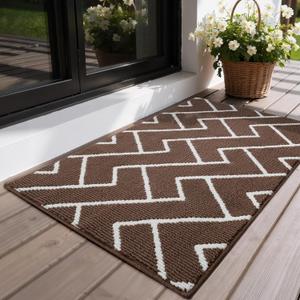 GRANNY SAYS Door Mat Inside Entrance Non-Slip, Welcome Mats Front Door Mat for Entryway, Long Front Porch Matt Low Profile Resist Dirt Easy to Clean, 48"x32", Dark Brown