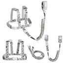 Toddler Leash & Harness, 4-in-1 Anti-Lost Safety Strap with Reflective Rocket Design for Boys & Girls - Ideal for Outdoor Activities, Travel, and Shopping (Gray)