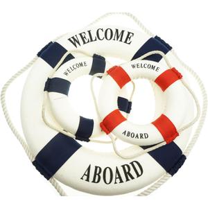 3Pcs Cloth Life Ring Buoy, Home Wall Nautical Decor, 12.5 & 5.5 Inches