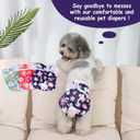Pet Soft Washable Female Diapers (3 Pack) Female Dog Diapers, Comfort Reusable Doggy Diapers for Girl Dog in Period Heat (Bloom, S)