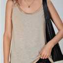 SOLY HUX Tank Top for Women Scoop Neck Sleeveless Contrast Metallic Summer Tops (S)
