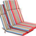Enipate 2 Pack Outdoor High Back Chair Cushion, Weather Resistant Adirondack Rocking Chair Cushions, Patio Chair Seat Cushions (Red Stripe)