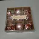 Valery Madelyn 35Pcs Valentines Heart Shaped Ornaments Gift Pack, Christmas Craft Painted Tree Heart Decorations, Pink Rose Gold Christmas Baubles Hanging Party Wedding Anniversary Decor