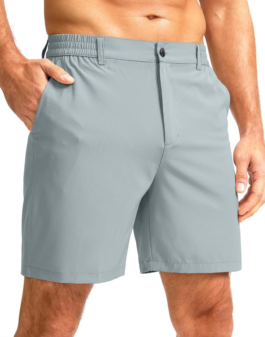 G Gradual Men's Casual Shorts 7" Lightweight Golf Shorts for Men Stretch with 3 Pockets Quick Dry Breathable Work Shorts, 3X-Large