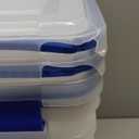 IRIS USA WeatherPro 27 & 44 Qt Storage Bins with Lids, 4 Pack, BPA-Free Plastic Gasket Box with Tight Latch and Seal, Stackable Nestable Tote Tub - Clear/Blue