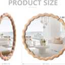 Irregular Wall Mirror,Wood Round Farmhouse Mirror Unique Vanity Mirror,20" Nature Wooden Modern Bathroom Mirror for Washroom Living Room Bedroom