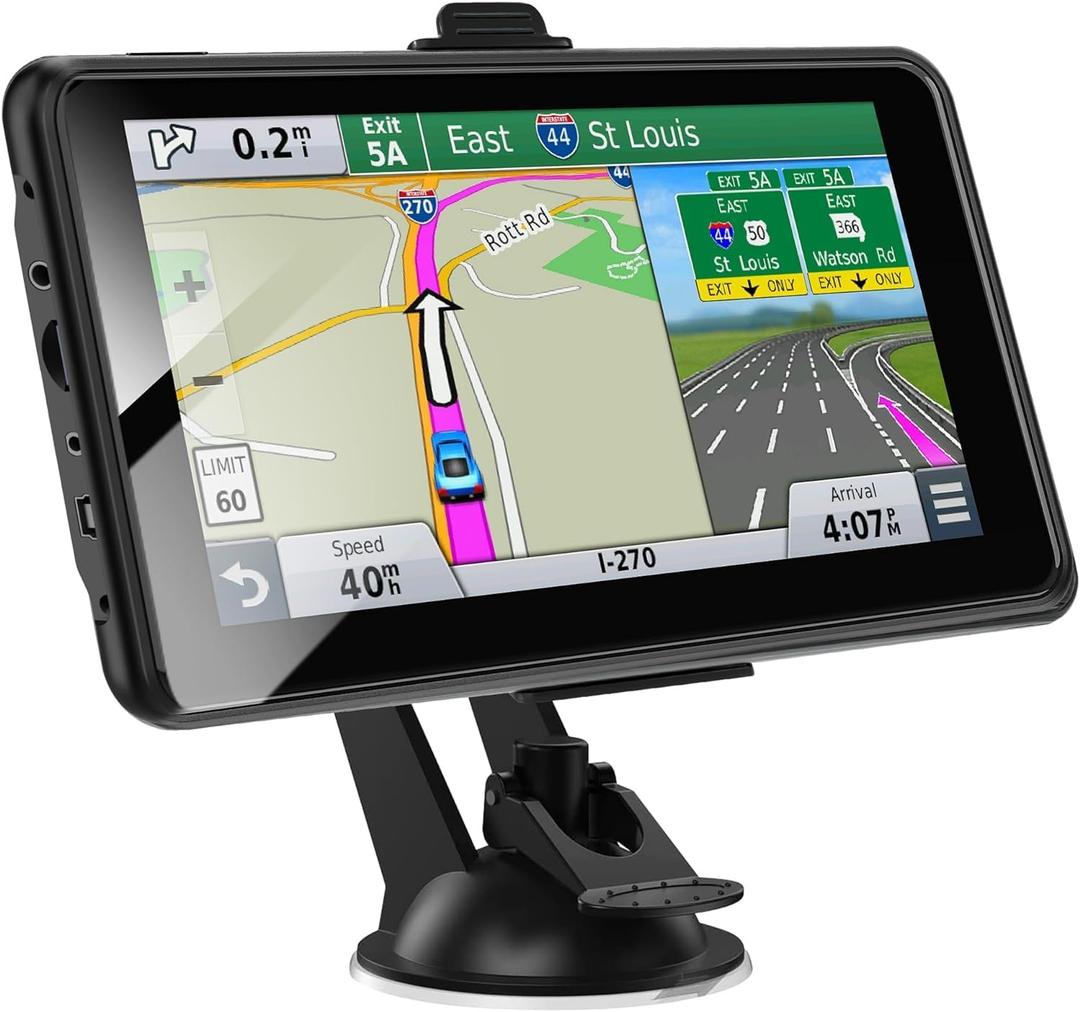 Upgrade GPS Navigation for Truck Car,in-Dash Vehicle GPS Screen,RV/Commercial Drivers Semi Truck,16G 7" Navigation System with 41 Voice Warning,North America/EU,Offline Dual Map,Lifetime Free Updates