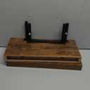 QEEIG Bathroom Floating Shelves for Wall - 15.7" Wall Mounted Shelf Over Toilet Farmhouse Home Decor Display Bookshelf Small 15.7 x 6.7 inch Set of 2, Rustic Brown (008-40BN)