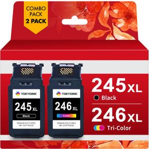245XL 246XL Ink Cartridge Replacement for Canon Ink 245 and 246 Compatible for Canon 245XL 246XL Combo Pack PG-245 CL-246 for Pixma MG2522 MX490 TR4520 MX492 TS202 TS3322 MG2500 TR4500 Printer 245 ink