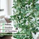 mizii 5 Packs 340" Artificial Vines Garland Fake Vine with Small Green Leaves Silk Rose Leaf Faux Hanging Plants Greenery Decoration for Outdoors Indoor Table Centerpieces Wedding Decor (Rose Leaves)