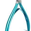 FERYES Toenail Clipper Straight Blade for Ingrown and Thick Nails - Stainless Steel and Sharp Pointed Tip Ingrown Nail Clipper  Wide Jaw Toe Nail Cutter Podiatry Tool Peacock Green (1 PCS Blue Straight Blade)