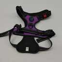 PHOEPET Reflective Dog Harness Large Breed Adjustable No Pull Vest with Handle 2 Metal Rings 3 Buckles [Easy to Put on & Take Off](L, Purple)