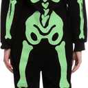Spooktacular Creations Halloween Skeleton Costume, Family Matching Skeleton Costume for Halloween Cosplay Party (Small, Fluorescent Green)