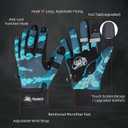 2 x RUNCL Fishing Gloves Winter Warm RAGUEL, Touchscreen Outdoor Fishing Gloves, Neoprene 3 Cut Fingers Cycling Gloves, Convertible Windproof for Men Women Ice Fishing Photography Kayaking (XXLwomen choose a smaller size than normal wear), BlueUpgraded Version)