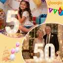 Pooqla Large Light Up Numbers for 5th Birthday Decorations, 12.6 in Tall White Plastic Marquee Numbers Sign Party Decorations, Gift for Girls Boys Night Light Wedding Anniversary Decor, Big Number 5