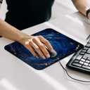 Small Mouse Pad Blue Starry Space Spiral Desk Pad, Comfortable Mouse Mat with Non-Slip Rubber Base, 8.3" x 9.8" Mousepad for Computer, Laptop, Game, Office & Home