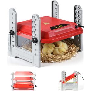 Chicken Brooder Plate, Smart Chick Heat Brooder Adjustable Temperature with LCD Display, 50W Chick Heater with 3-Sided Panels, 10"x10" Coop Accessory for Chicken Coop, Ducklings