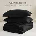 CozyLux Full Size Comforter Sets - Black Comforter Full Size, 3 Pieces Box Stitched Bed Set for All Seasons, Soft Lightweight Bedding Sets with 1 Down Alternative Comforter and 2 Pillow Shams
