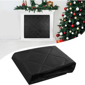 Magnetic Fireplace Cover Blanket Draft Stopper 45*34in Brick Fireplace Screen Insulation Cover Chimney Cold Air Blocker with Strong Magnet Hook-and-Loop Fasteners for Winter Iron Frame Stops Heat Loss