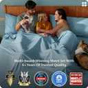 Bedsure Full Size Bed Sheets, Cooling Sheets, Rayon Derived from Bamboo, Pure Woven, Breathable & Soft, Deep Pocket Up to 16 Inches, Hotel Luxury Silky Bedding for Hot Sleepers, Aqua