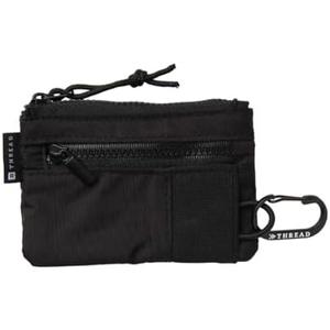 Thread Wallets Pouch Wallet – Compact Zip Wallet with Clear ID Window, Coin & Card Pockets, and Key Stash – Lightweight Rip-Stop Travel Wallet for Men & Women (Black)