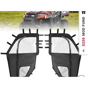 UTV Cab Enclosure Upper Doors for Ranger XP 1000 (2017-2025) SKU: B0102-03401BK-KM