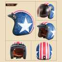 GJH 3/4 Open Face Motorcycle Helmets Collection - Vintage and Modern Designs DOT Approved for Men and Women Ideal for Bobber Scooter ATV Cruiser(M/L/XL)