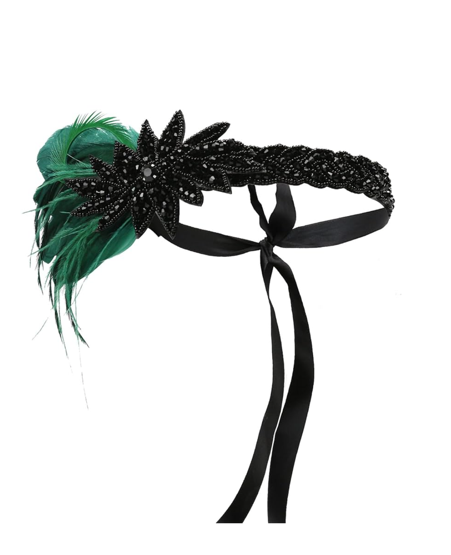 Flapper Headband Roaring 20s Headpieces Elegant Tea Flapper Accessories for Women