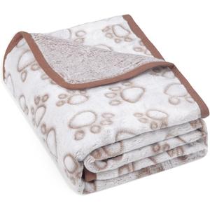 Stuffed Brown Soft Dog Blanket for French Bulldog Gifts, 32x40 inches, Premium Brown Flannel Fleece Blanket, Newborn Puppy Kitten Boy Essentials