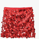 RanRui Sequin Mini Skirt for Women - High Waist, Satin Size M