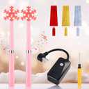 FRAMICS 2 Pack Wireless Remote Control Outlet, Magic Wand with Stickers, Christmas Tree Remote with Music, Pink