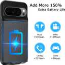 Battery Case for Pixel 9/10 Pro XL, Upgraded 10000mAh Battery Pack Rechargeable Charger Case with Wireless Charging Compatible for Pixel 9/10Pro XL(6.8 inch) External Charging Cover(Black)