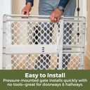 Toddleroo by North States - Renew 100% Recycled Plastic Baby Gate for Doorway; Sturdy for Indoor & Outdoor Use: Pressure Mounted, No Drill Gate; Made in USA; 26" to 42" Wide, 26" Tall; Sandstone