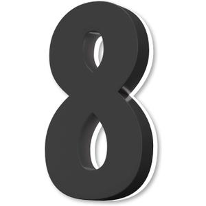 Backlit LED House Numbers 5", Stainless Steel Hand-Polished for House Address Signs, Modern House Numbers 5 Inch,Low-Voltage, Waterproof Corrosion Resistant (5 Inch Black 8)