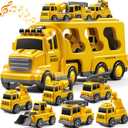 7 Construction Truck Toys Sets for 3 4 5 6 Years Old Boys - Engineering Cars for Kids, Boys Toys Vehicles for Kids, Gift Toys for Ages 2-4