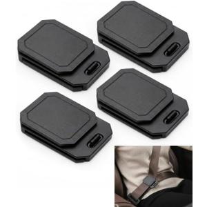 4 Pack Seat Belt Comfort Pad Clips, Adult Neck Relief & Shoulder Protector for Seat Belt Webbing, Anti-Slip Snap Design, Universal Fit for Sedan, SUV, MPV, Truck, RV