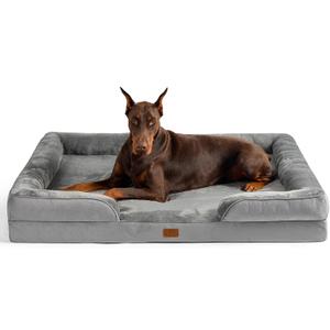 Bedsure XXL Orthopedic Dog Bed for Extra Large Dogs - Washable Giant Dog Cat Bed Waterproof, Comfort Dogs Couch Sofa with Washable Removable Cover, Pet Bed with Nonskid Bottom, Grey, 52"