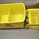 Mind Reader Mop Bucket with Wringer (Mop Not Included), 5.5 Gallon Cleaning Bucket with Wheels and Handle, Upward Press Wringer, Small Mop Compatible, Yellow