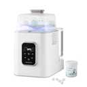 Baby Bottle Washer, Sterilizer & Dryer - All-in-One Pro Cleaning Machine with Fishbone Spray Arm, Self-Cleaning & AUTO Mode, Dual Water Inlet for Bottles, Breast Pump