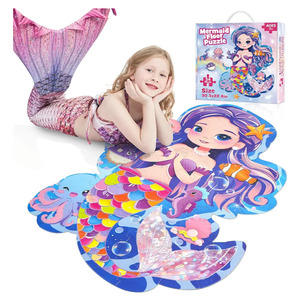 Floor Puzzles for Kids Ages 3-5,54 Pieces Mermaid Puzzle Toys for Girls 4-6,Large Jigsaw Puzzles for Toddlers,Educational Toys Birthday Halloween for Girls 3 4 5 6 7 8 Year Old(Mermaid)