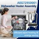 AEG72950001 Dishwasher Heater for LG LDF5545ST LDS5811ST LDS5811BB, AEG72950001 Heater Assembly Replace AEG72950001 2657686 PS7788065
