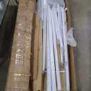 Twin Size Heavy Duty Metal Loft Bed with L-Shaped Desk, LED Lights,Charging Station, Industrial Loft Bed Frame with 3 Storage Shelves and 3 Fabric Drawers, Safety Guard & Ladder (White)