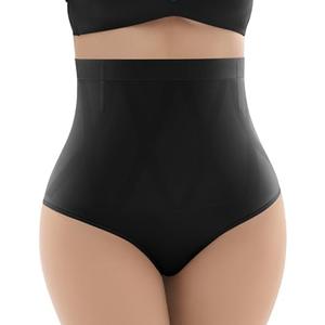 KAWERI Tummy Control Shapewear for Women, High Waisted Body Shaping Underwear Briefs, Seamless Panty Girdle,Black, X-Large-XX-Large