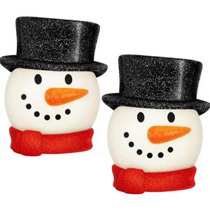 Mudder Christmas Porch Light Covers Christmas Outdoor Decoration Gnome Xmas Holiday Light Covers for Porch Garage Front Door Hanging(Snowman,2 Pcs)