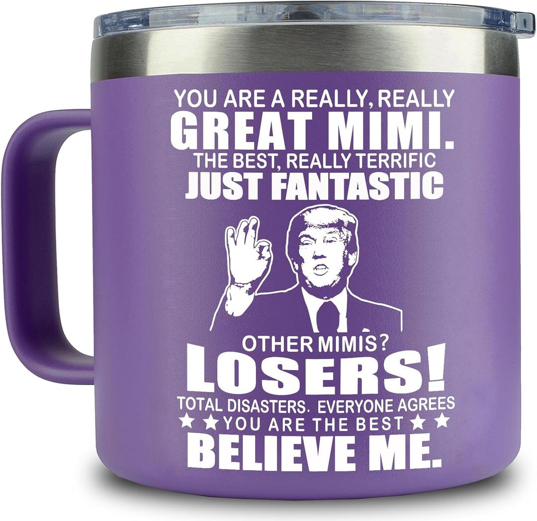 KIKUHE Mimi Gifts  Mimi Birthday Gifts  Gifts for Mimi From Granddaughter, Grandson for Birthday, Mothers Day, Christmas  Mothers Day Gifts for Mimi From Grandkids  14oz Mimi Coffee Mug Purple, Count of 3