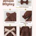 Mioglrie Baby Girl Dress Toddler Girls' Dresses 3 6 9 12 18 24 Months 2t 3t Girls Clothes Fall Winter Outfits (Brown)