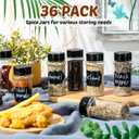 Eccliy 36 Pack 3 oz Clear Plastic Spice Jars with Label and Shaker Lids Empty Spice Bottles Seasoning Containers Seasoning Jars Shaker Condiment Pots for Pepper Herbs Powders(Black)