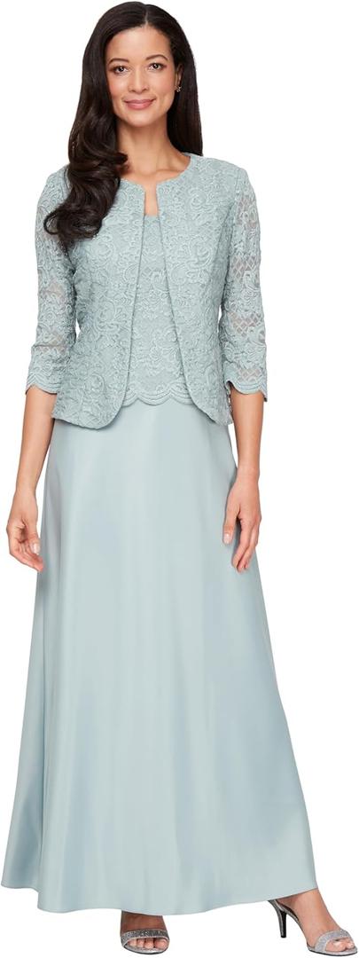 Alex Evenings Womens Two Piece Mother of The Bride Dress with Lace Jacket, 16