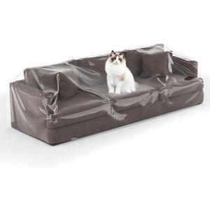 Imperius Clear Thick Heavy Duty Water Resistant Sofa/Couch Cover,Waterproof Plastic Shield Covers for CouchVinyl Sofa Cover to Prevent Scratching by Dogs and Cats